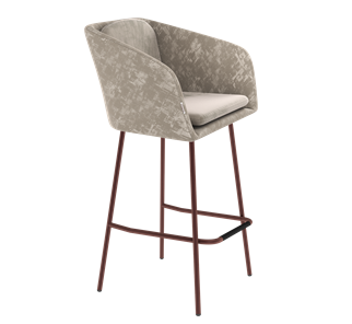 Барный стул SHT-ST43-1 / SHT-S29P (карамельный латте/медный металлик) в Барнауле