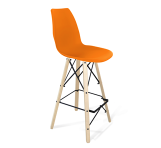 Барный стул SHT-ST29/S80 (оранжевый ral2003/прозрачный лак/черный) в Барнауле