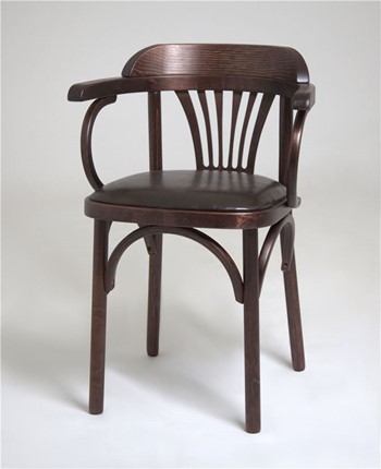Кухонный стул Венский мягкий, кожзам коричневый/темный тон в Барнауле - изображение