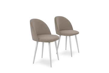 Комплект из 2-х обеденных стульев Лайт бежевый белые ножки в Барнауле