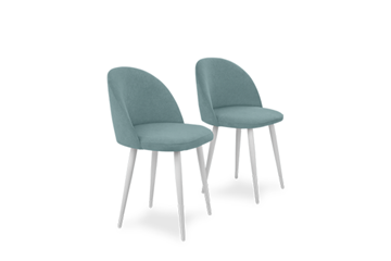 Комплект из 2-х обеденных стульев Лайт мятный белые ножки в Барнауле