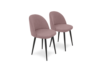 Комплект из 2-х обеденных стульев Лайт розовый черные ножки в Барнауле