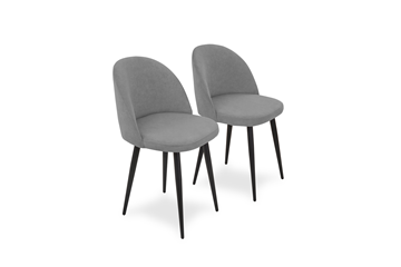 Комплект из 2-х кухонных стульев Лайт серый черные ножки в Барнауле
