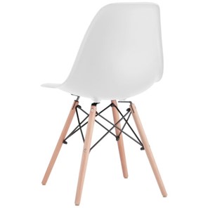 Комплект обеденных стульев 4 шт. BRABIX "Eames CF-010", пластик белый, опоры дерево/металл, 532630, 2033A в Барнауле