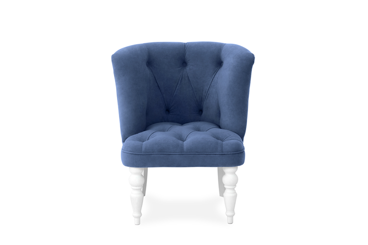 Мягкое кресло Бриджит синий ножки белые в Барнауле - изображение 1