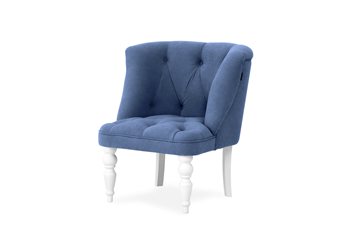 Мягкое кресло Бриджит синий ножки белые в Барнауле