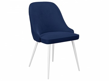 Кухонный стул 256, микровелюр К17 синий, ножки белые в Барнауле