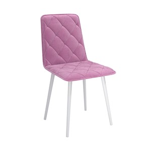 Обеденный стул Антика, велюр тенерифе розовый/Цвет металл белый в Барнауле