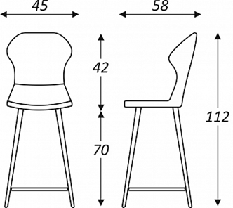 Обеденный стул Марио барный(Бордо Т175/ноги черные) в Барнауле - предосмотр 2
