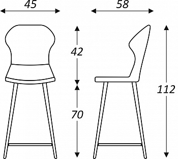 Обеденный стул Марио барный(Бордо Т175/ноги черные) в Барнауле - изображение 2