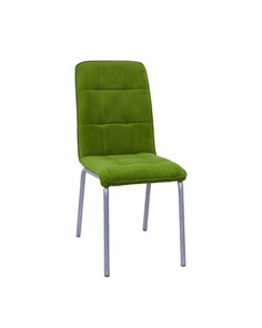 Обеденный стул Премьер  квадрат зеленый С166 (под хром) в Барнауле