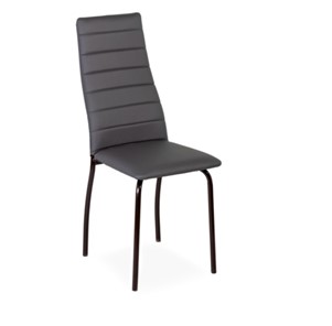 Обеденный стул Волна, прошивка горизонтально, каркас металл коричневый, экотекс серый в Барнауле