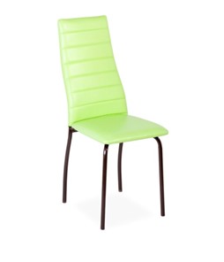 Обеденный стул Волна, прошивка горизонтально, каркас металл коричневый, экотекс фисташковый в Барнауле