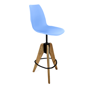 Барный стул SHT-ST29/S92 (голубой pan 278/брашированный коричневый/черный муар) в Барнауле - предосмотр