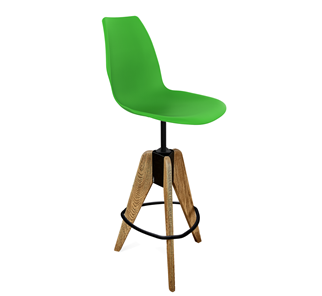 Барный стул SHT-ST29/S92 (зеленый ral 6018/брашированный коричневый/черный муар) в Барнауле - предосмотр