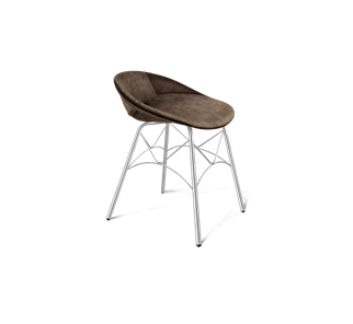 Обеденный стул SHT-ST19-SF1 / SHT-S107 (кофейный трюфель/хром лак) в Барнауле