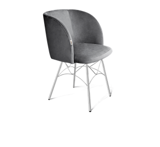 Обеденный стул SHT-ST33 / SHT-S107 (угольно-серый/хром лак) в Барнауле