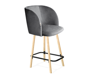 Полубарный стул SHT-ST33 / SHT-S94-1 (угольно-серый/прозрачный лак/черный муар) в Барнауле