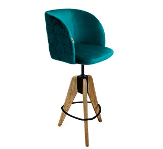Полубарный стул SHT-ST33-1 / SHT-S92 (альпийский бирюзовый/браш.коричневый/черный муар) в Барнауле