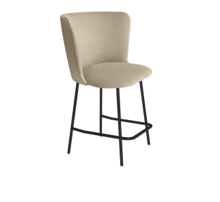 Полубарный стул SHT-ST36 / SHT-S29P-1 (ванильный крем/черный муар) в Барнауле