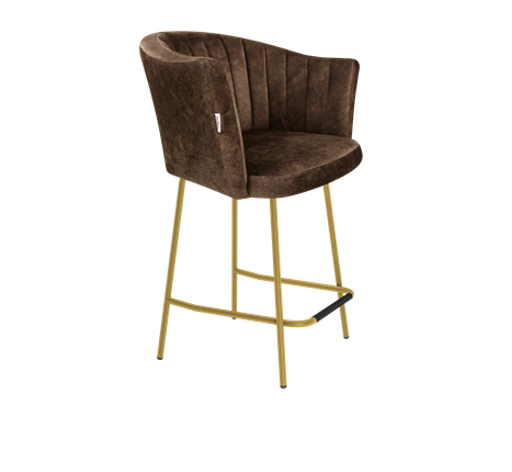 Полубарный стул SHT-ST42-1 / SHT-S29P-1 (кофейный трюфель/золото) в Барнауле - изображение