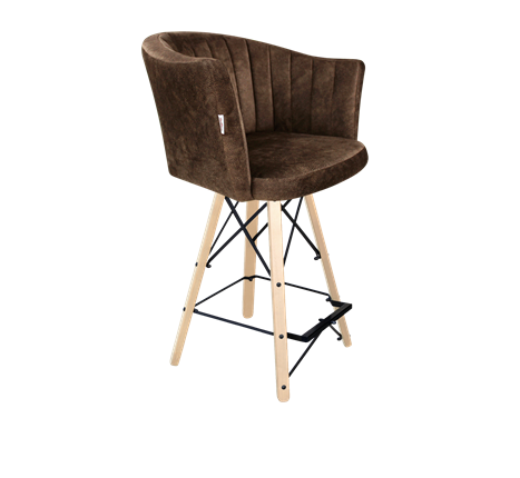 Полубарный стул SHT-ST42-1 / SHT-S80-1 (кофейный трюфель/прозрачный лак/черный) в Барнауле - изображение