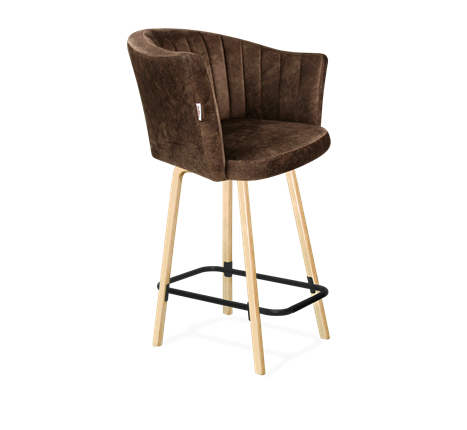 Полубарный стул SHT-ST42-1 / SHT-S94-1 (кофейный трюфель/прозрачный лак/черный муар) в Барнауле - изображение