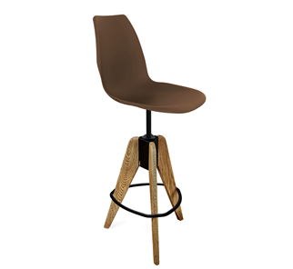 Барный стул SHT-ST29/S92 (коричневый ral 8014/брашированный коричневый/черный муар) в Барнауле