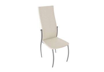 Обеденный стул Комфорт-М, цвет Эмаль Бриллиант, Бежевый Аллигатор к/з 218 (белый перламутр) в Барнауле