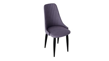 Обеденный стул Франк (конус) исп2 (Черный матовый/Микровелюр Фиолетовый) в Барнауле