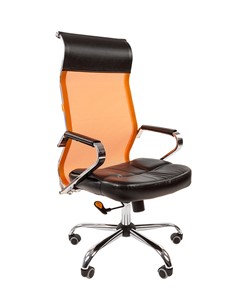 Кресло компьютерное CHAIRMAN 700 сетка, цвет оранжевый в Барнауле - предосмотр