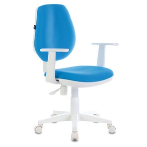 Кресло офисное Brabix Fancy MG-201W (с подлокотниками, пластик белый, голубое) 532411 в Барнауле