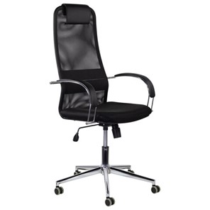 Кресло офисное Brabix Premium Pilot EX-610 CH (хром, ткань-сетка, черное) 532417 в Барнауле - предосмотр