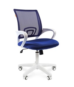 Кресло офисное CHAIRMAN 696 white, ткань, цвет синий в Барнауле