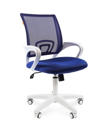 Кресло офисное CHAIRMAN 696 white, ткань, цвет синий в Барнауле - изображение