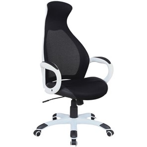 Кресло компьютерное Brabix Premium Genesis EX-517 (пластик белый, ткань/экокожа/сетка черная) 531573 в Барнауле