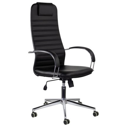 Кресло офисное Brabix Premium Pilot EX-610 CH (хром, кожзам, черное) 532418 в Барнауле - изображение