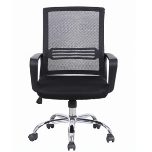 Кресло офисное Brabix Daily MG-317 (с подлокотниками, хром, черное) 531833 в Барнауле