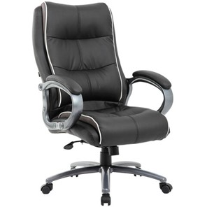 Кресло компьютерное Brabix Premium Strong HD-009 (экокожа черная, ткань серая) 531945 в Барнауле
