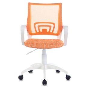Компьютерное кресло Brabix Fly MG-396W (с подлокотниками, пластик белый, сетка, оранжевое с рисунком "Giraffe") 532402 в Барнауле - предосмотр 2