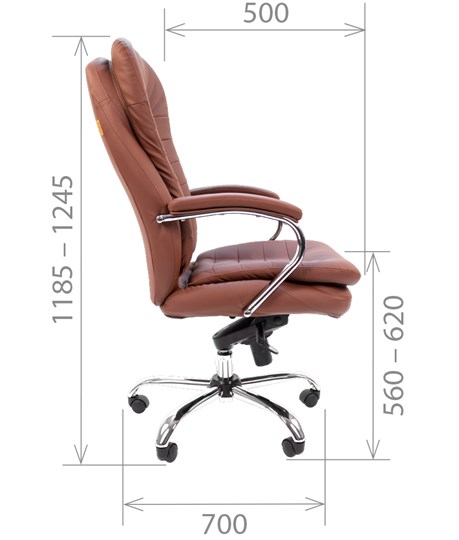 Офисное кресло CHAIRMAN 795 кожа, цвет коричневый в Барнауле - изображение 2