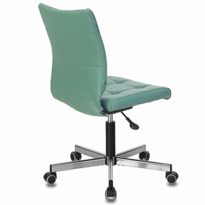 Кресло офисное Brabix Stream MG-314 (без подлокотников, пятилучие серебристое, экокожа, серо-голубое) 532079 в Барнауле - предосмотр 2
