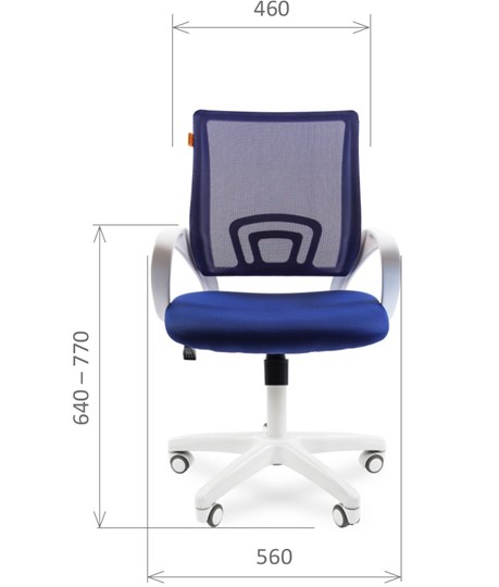 Кресло офисное CHAIRMAN 696 white, ткань, цвет синий в Барнауле - изображение 1