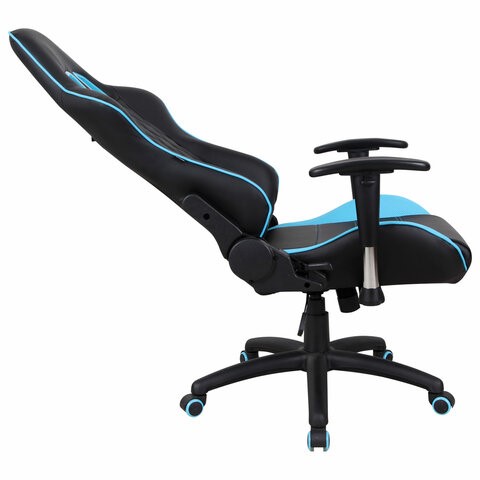 Офисное кресло Brabix GT Master GM-110 (две подушки, экокожа, черное/голубое) 531928 в Барнауле - изображение 4