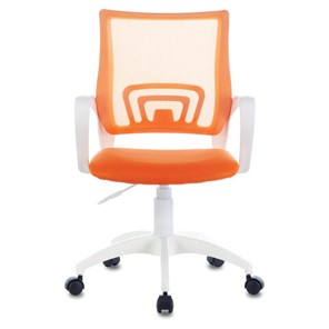 Кресло офисное Brabix Fly MG-396W (с подлокотниками, пластик белый, сетка, оранжевое) 532401 в Барнауле - предосмотр 1