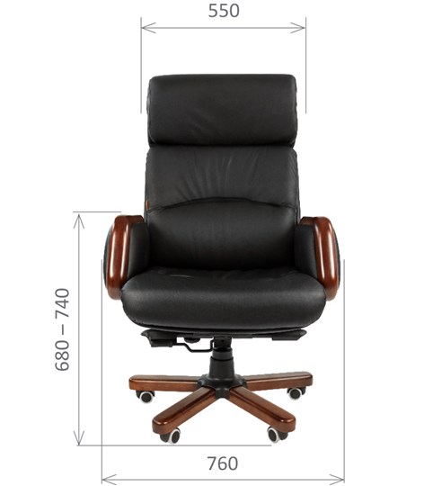 Офисное кресло CHAIRMAN 417 кожа черная в Барнауле - изображение 1