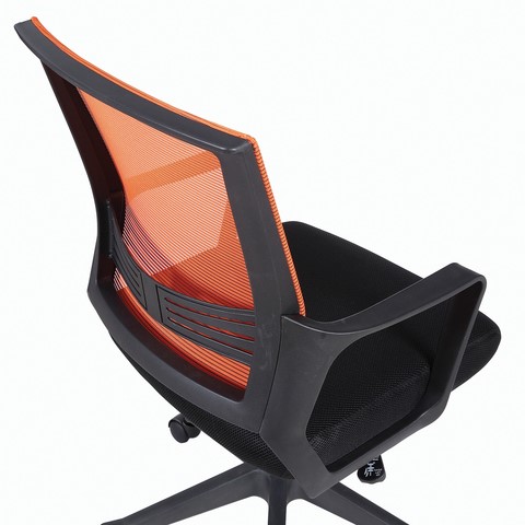 Кресло Brabix Balance MG-320 (с подлокотниками, комбинированное черное/оранжевое) 531832 в Барнауле - изображение 6