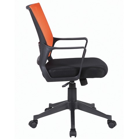 Кресло Brabix Balance MG-320 (с подлокотниками, комбинированное черное/оранжевое) 531832 в Барнауле - изображение 1