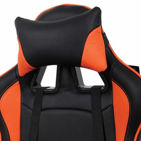 Кресло Brabix GT Racer GM-100 (две подушки, экокожа, черное/оранжевое) 531925 в Барнауле - изображение 5