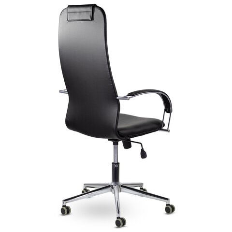Кресло офисное Brabix Premium Pilot EX-610 CH (хром, кожзам, черное) 532418 в Барнауле - изображение 3